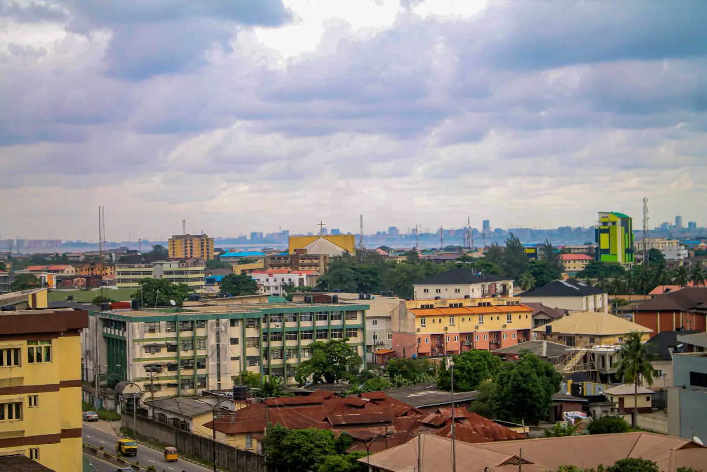 Lagos city skyline in daylight
