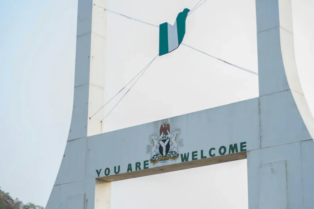 Modern white arch structure in Nigeria