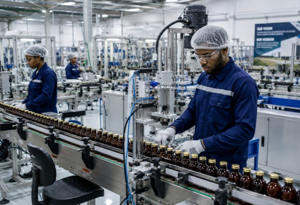 Manufacturing, modern production line
