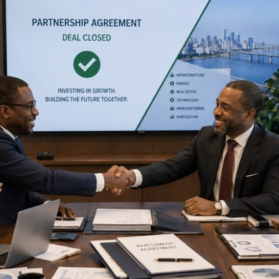 investor handshake/deal close