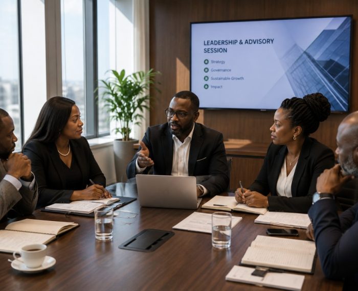 Leadership team / advisory session, natural light