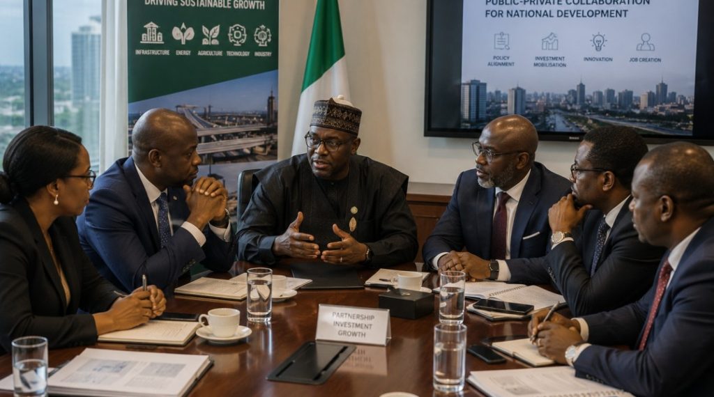 Government & private-sector leaders in discussion